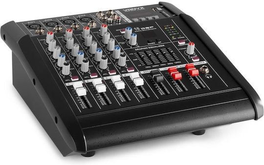 Vonyx AM5A 172.573 Active Analog 5 Channel Console with Phantom Power & 4 XLR Inputs & Bluetooth