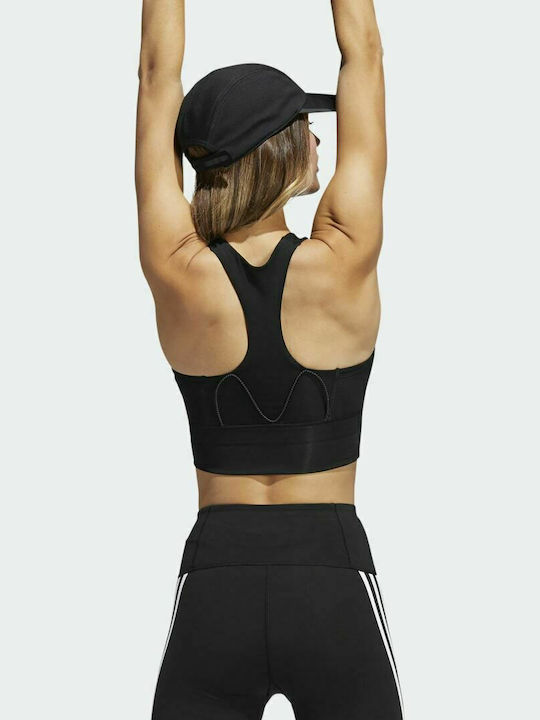 adidas Running Medium-Support Pocket Women's Sports Bra with Removable Padding Black