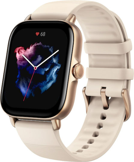 Amazfit GTS 3 Aluminium 43mm Waterproof Smartwatch with Heart Rate Monitor (Ivory White)