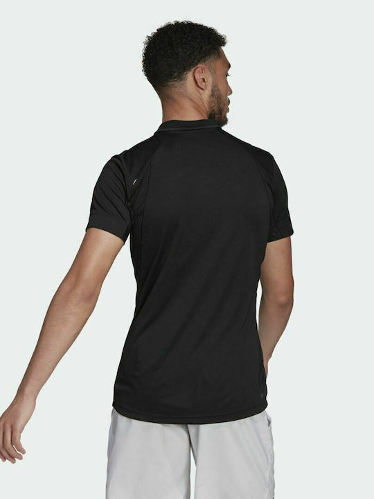 Adidas Ανδρικό T-shirt Polo Μαύρο