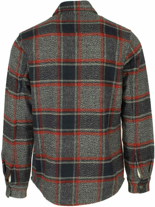 Μακρυμάνικo Φανελένιο Overshirt σε Κανονική Γραμμή Καρό Πολύχρωμο