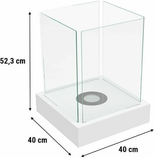 Kratki Tango 4 Tuv Indoor Desktop Bioethanol Fireplace White 40x40x52.3cm