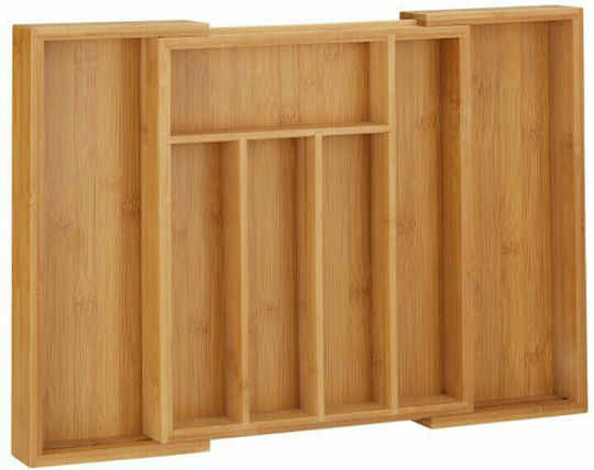 Relaxdays Поставка За Прибори За Чекмедже Отваряема Дървена 48x34x5см Кафява
