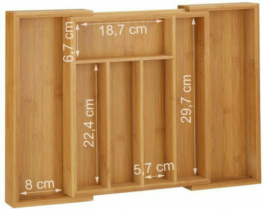 Relaxdays Поставка За Прибори За Чекмедже Отваряема Дървена 48x34x5см Кафява