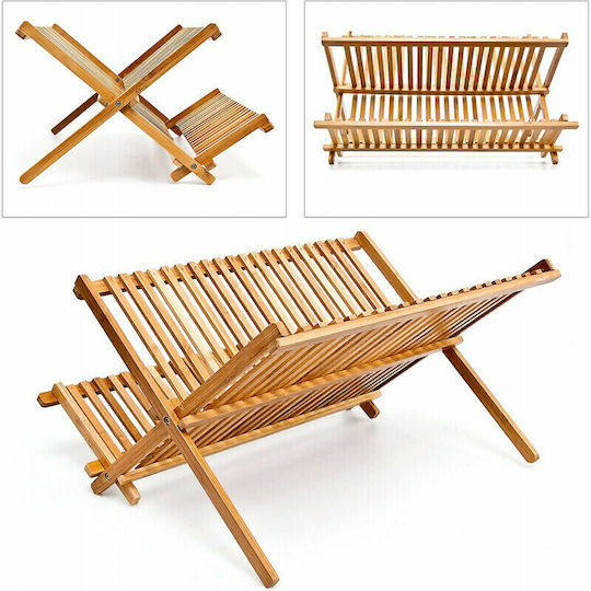 Relaxdays Στραγγιστήρι Νεροχύτη Ξύλινο Καφέ 24.5x42x33cm