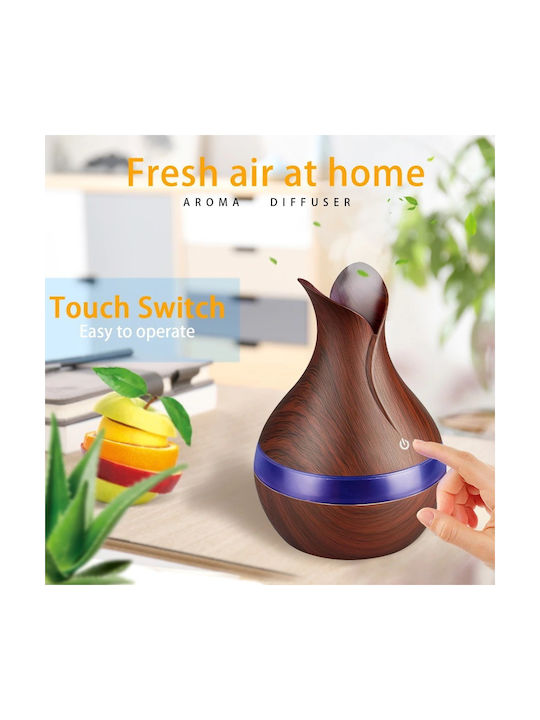 LED Aromatherapie-Diffusor Ultraschall Personal Humidifier Braun 300ml