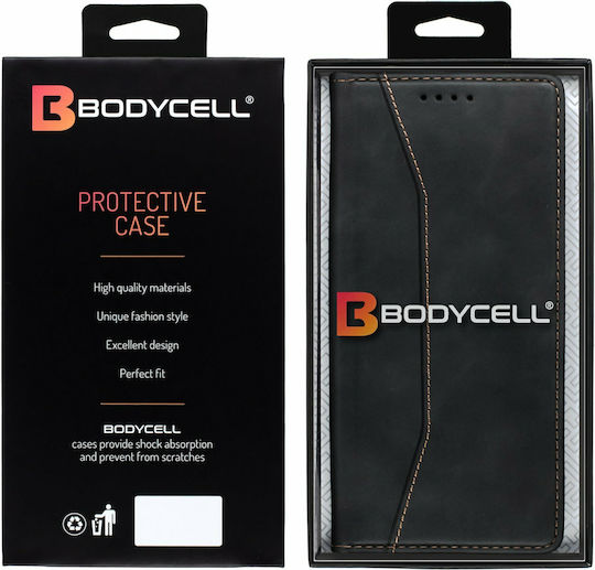 Bodycell PU Leather Wallet Piele artificială Negru (iPhone 13 Pro Max)