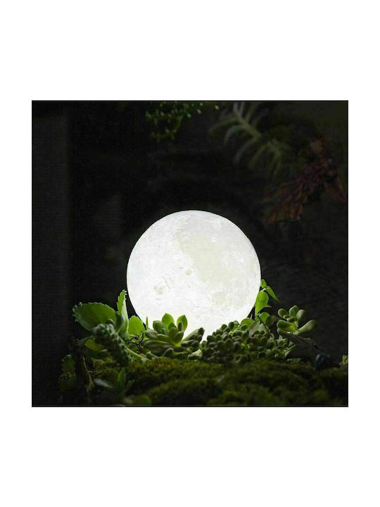 Led Συσκευή Αρωματοθεραπείας 3D Moon Lamp Λευκή