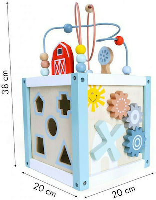 Ecotoys Formsortierspielzeug Κύβος Δεξιοτήτων με Σχήματα aus Holz