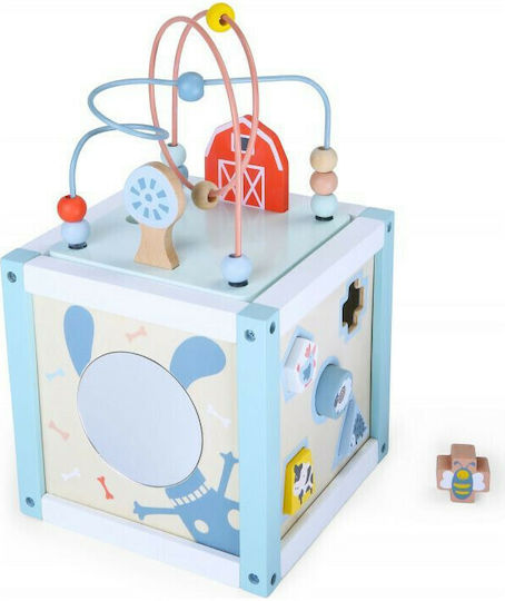 Ecotoys Παιχνίδι Ταξινόμησης Σχημάτων Κύβος Δεξιοτήτων με Σχήματα από Ξύλο για 12+ Μηνών