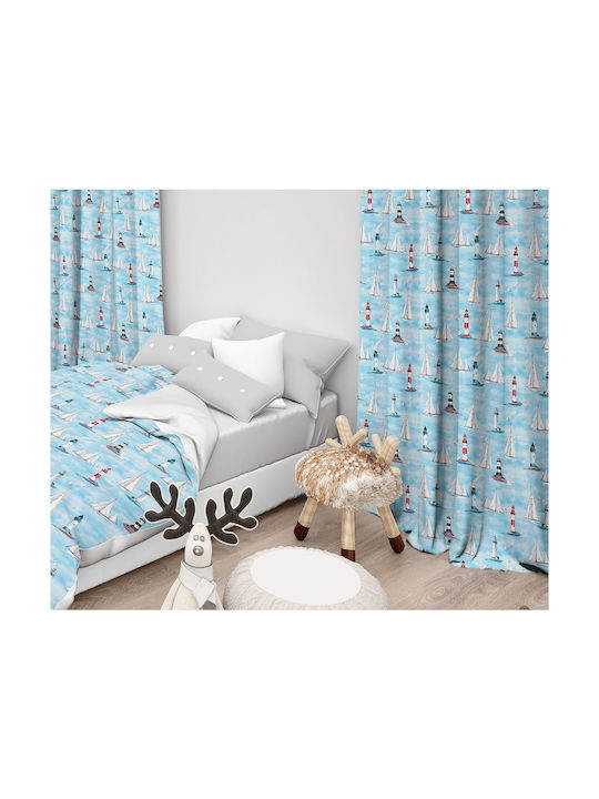 Lino Home Kids Rod Pocket Curtain Bermeo 101 Ciel 8000000716 135x270cm