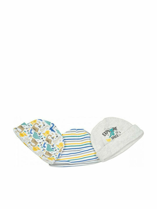 Explore Space Kids Beanies Set Fabric Multicolour for Newborn 3pcs