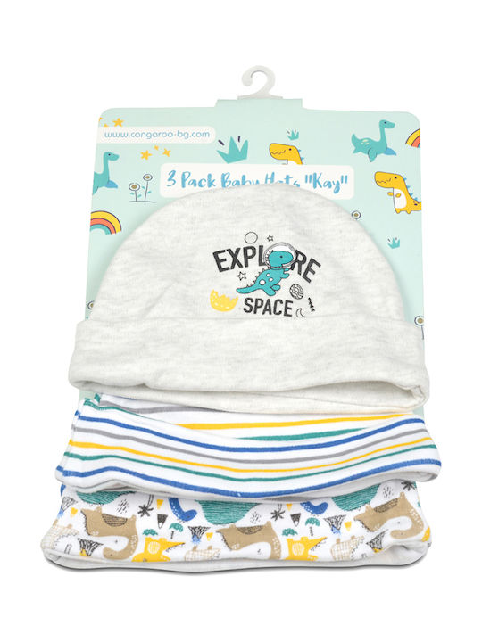 Explore Space Kids Beanies Set Fabric Multicolour for Newborn 3pcs