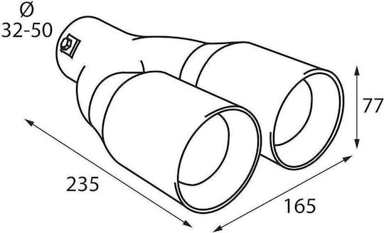 Lampa Exhaust Muffler TS-46 Universal Double F32-50