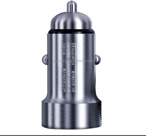 WK WP-C28 Autoladegerät 18W mit Anschlüssen: 1xUSB 1xType-C Silber Farbe