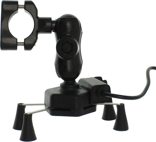 X Type Universal Holder Βάση Κινητού Μοτοσυκλέτας με Ρυθμιζόμενο Βραχίονα 3.5-6" για τον Καθρέπτη