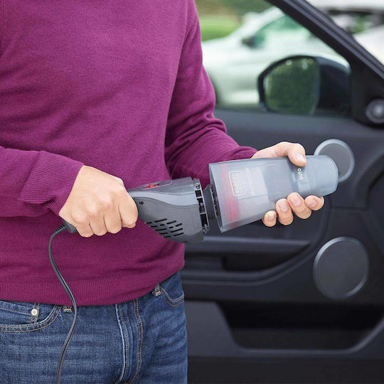 Black & Decker Car Handheld Vacuum Dry Vacuuming with Power 8.8W & Lighter Cable 12V
