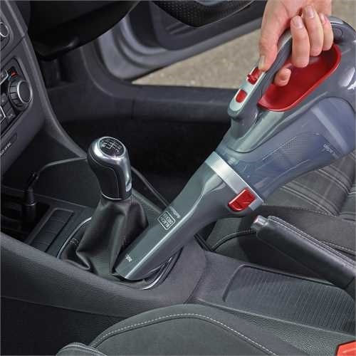 Black & Decker Aspirator de mână pentru mașină Aspirare uscată cu Putere 12W & Cablu de brichetă auto 12V Gri, Roșu