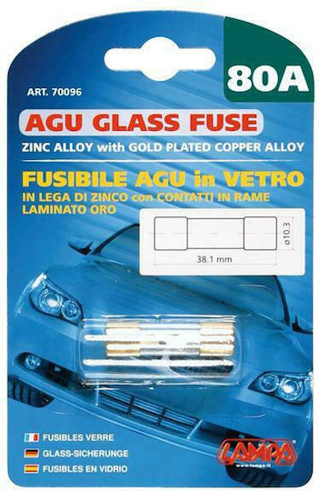 Lampa AGU Glass Fuse 80A Car Fuse Glass Round