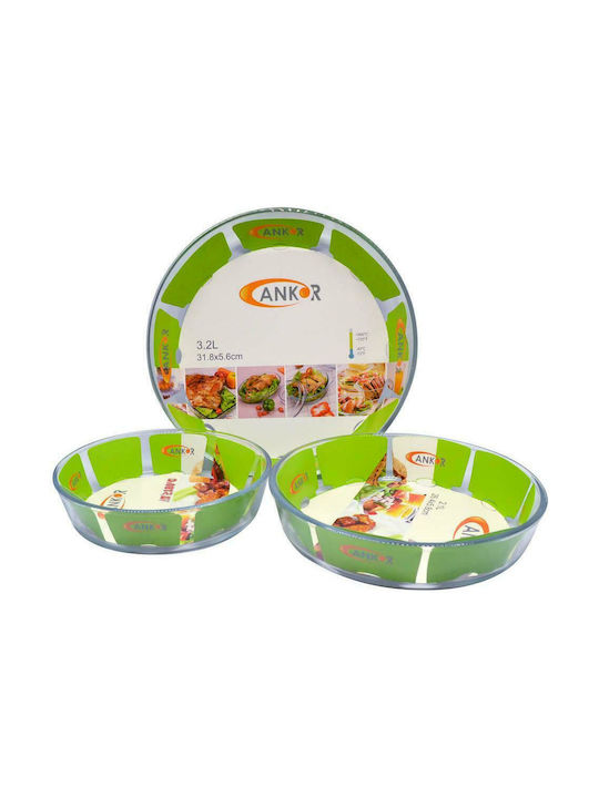 Ankor Glass Round Heat-Resistant Cookware 3000ml