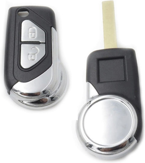 Foldable Car Key Shell with Blade with 2 Buttons for Citroen and Blade VA2