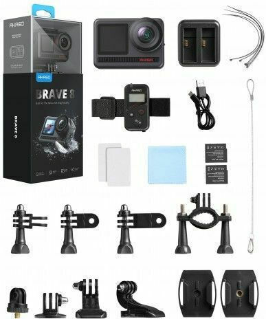 Akaso Brave 8 Action Camera 4K Ultra HD Underwater with Screen 2" Black