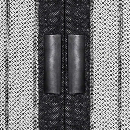 vidaXL Door Mosquito Net with Velcro with Magnetic Clasp Made of Black Polyester 220x130cm