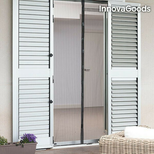 InnovaGoods Pet Friendly Moskitonetz Tür mit Klebeband mit Magnetverschluss Weiß 210x100cm