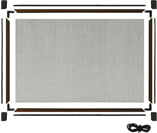 vidaXL Mosquito Net Window Sliding from Fiberglass Brown with Frame 75x193cm