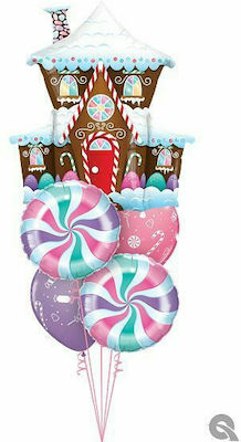 Balloon Foil Round Multicolour Candy Lollypop Pastel Swirl 46cm