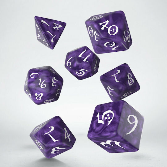 Q Workshop Classic RPG Dice Set Dice Lavender/ White 25581