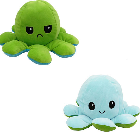 Toys Garden Plush Reversible Octopus Blue-Green 12 cm