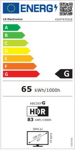 LG Smart Fernseher 43" 4K UHD LED 43UP76703LB HDR (2021)