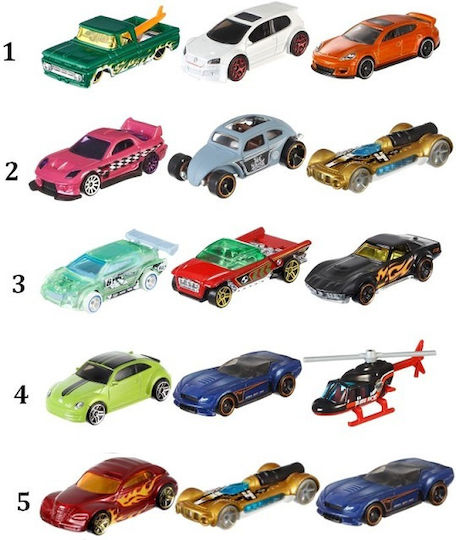 Hot Wheels Cars Set 1:64 for Ages 3+ (Various Designs) 1pc