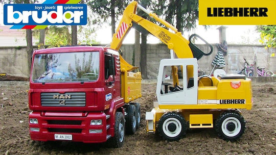 Bruder Χωματουργικό Man με Εκσκαφέα Liebherr Σετ με Φορτηγό 1:16 για 3+ Ετών