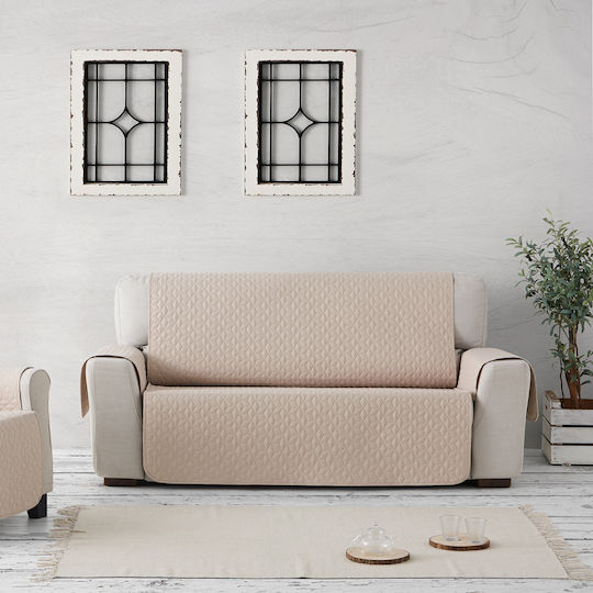 Aithrio Quilt Geo Teflon Ελαστικό Κάλυμμα Πολυθρόνας Μπεζ