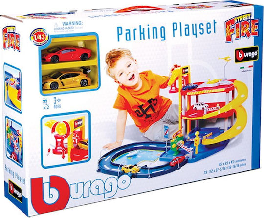 Bburago Street Fire Parking Playset Garage Scale 1:43 for Ages 3+