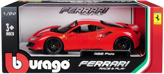 Bburago Ferrari Ferrari 488 Pista Metal Modeling Figure Car Red in Scale 1:24 25x13x10cm.
