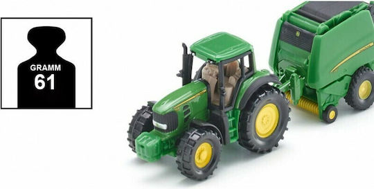 Siku John Deere Tractor With Baler Green Tractor Scale 1:50 Pickup Truck For 3+ Years Old