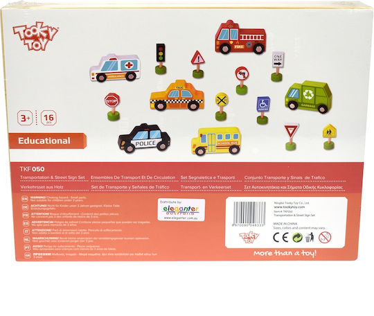 Tooky Toys Κυκλοφοριακή Αγωγή Σετ Αυτοκινητάκια για 3+ Ετών