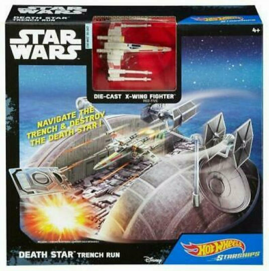 Hot Wheels Star Wars Death Star Trench Run Set with Airplane for 4+ Years