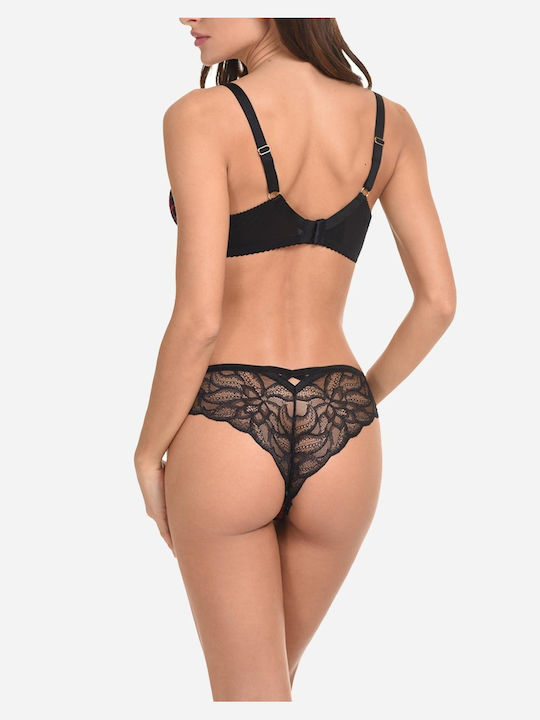 Femeie Brazilia cu Dantelă Negru