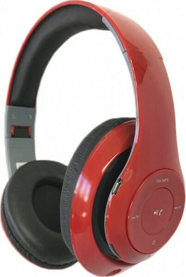 Platinet Freestyle FH0916 Ασύρματα / Ενσύρματα Over Ear Ακουστικά με Ραδιόφωνο με 8 ώρες Λειτουργίας Κόκκινα