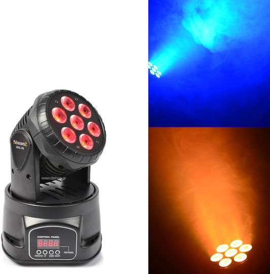 BeamZPro Φωτορυθμικό Wash LED DMX με Ρομποτική Κεφαλή MHL74 Mini 7x10W Quad Black RGB