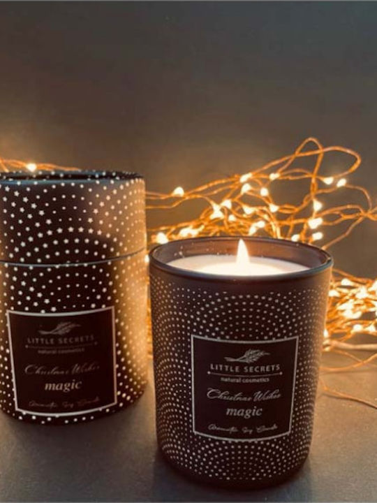 Little Secrets Χριστουγεννιάτικο Γυάλινο Κερί Μαύρο Magic