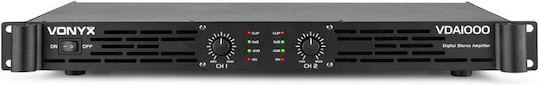 Vonyx VDA1000 PA Power Amplifier 2 Channels 250W/4Ω 175W/8Ω with Cooling System Black