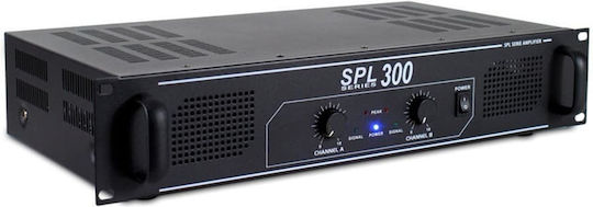 Skytec SPL-300 PA Power Amplifier 2 Channels 150W/4Ω Black