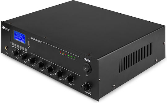 Power Dynamics PPA30 Προενισχυτής Εγκαταστάσεων 5 Καναλιών 30W/8Ω με 1 Ζώνη 30W/100V και Συνδέσεις USB/Bluetooth