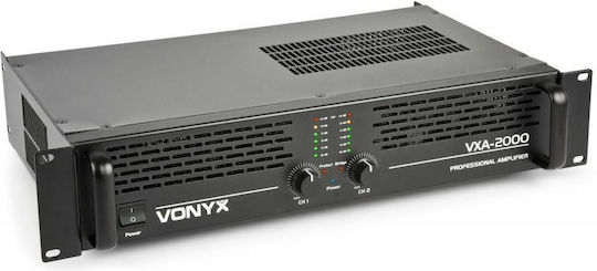 Vonyx VXA-2000 II PA Power Amplifier 2 Channels 1000W/4Ω 600W/8Ω with Cooling System Black