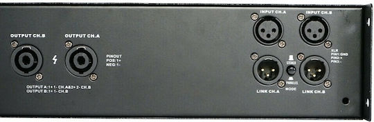 Ihos D-1000 PA Power Amplifier 2 Channels 900W/4Ω 450W/8Ω with Cooling System Black